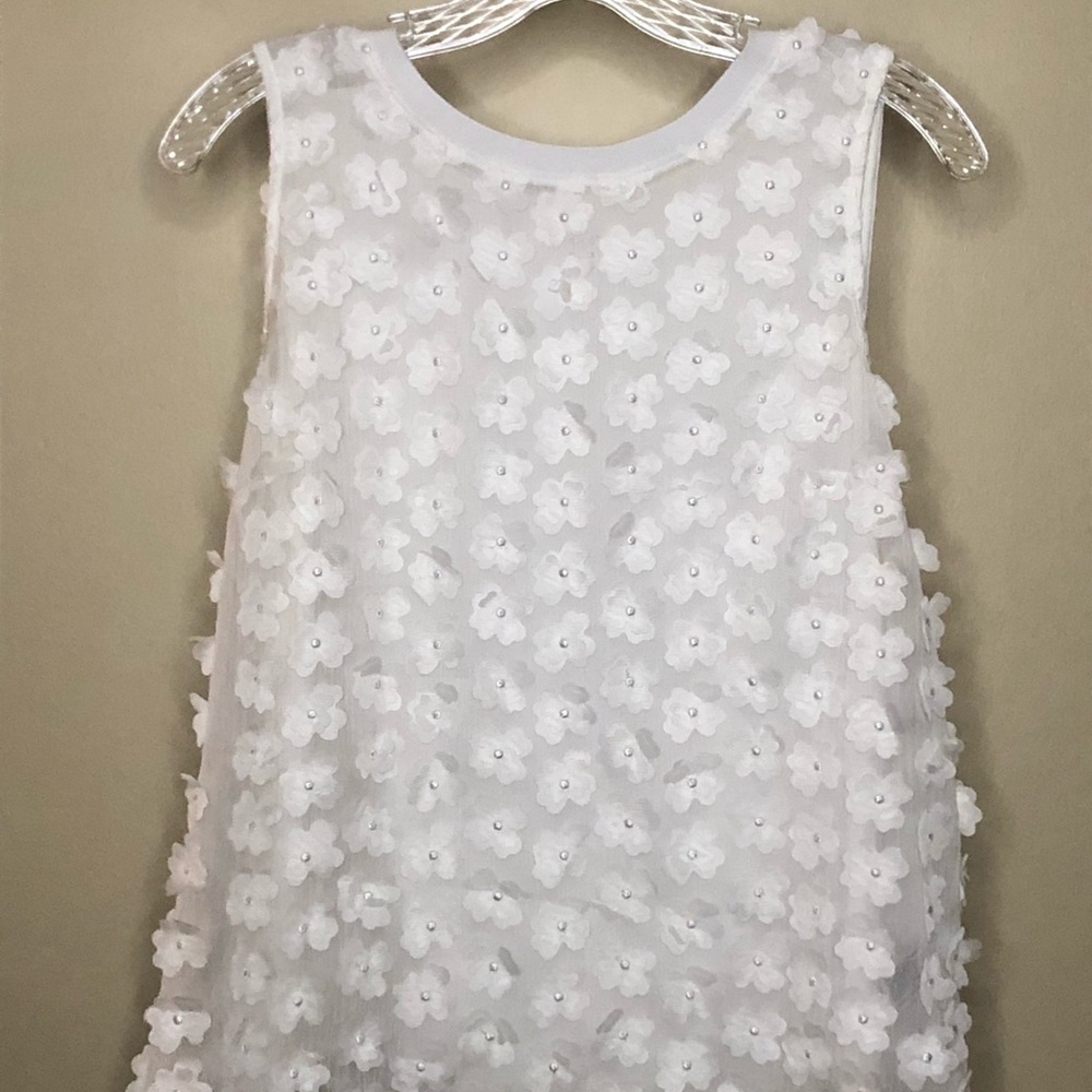 Sheer White A New Day tank with pop out flowers